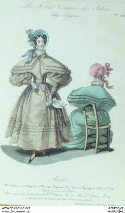 Le Follet 1830 # 190 Robe mousseline de laine