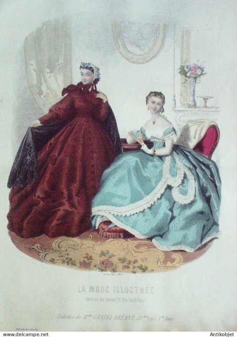 Gravure Mode illustree 1865 # 39 (Old Fashion plate)