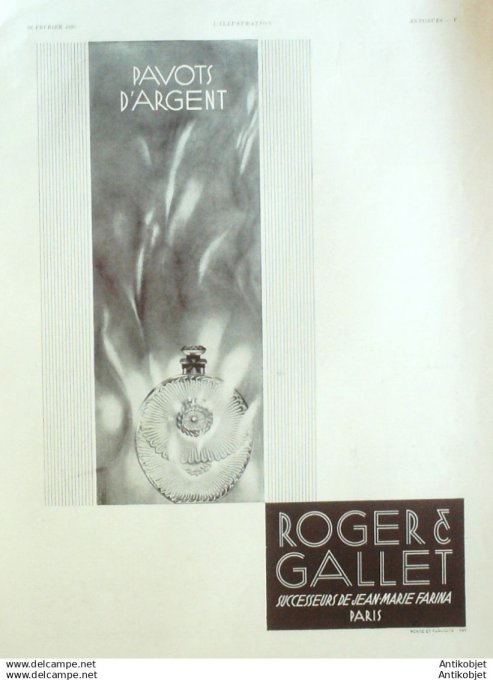 Publicite Cosmetique Roger & Gallet 1930