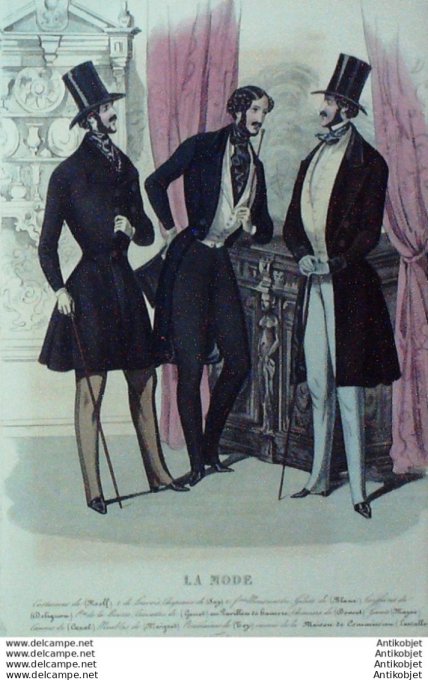 Gravure La mode 1842 # 23 (aquarelle old Fashion plate)