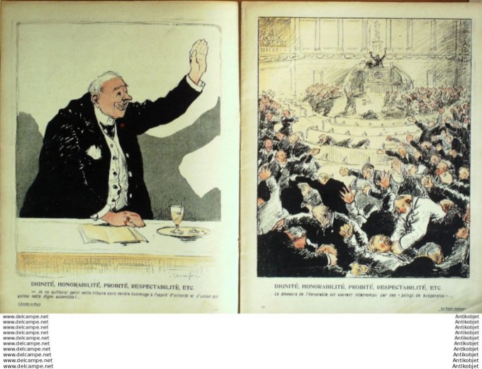 L'Assiette au beurre 1905 # 221 Les grands sentiments d'honneur dignite Renifer