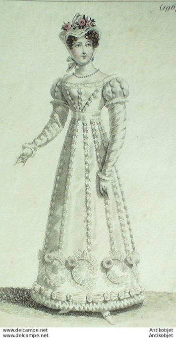 Costume Parisien 1821 # 1969 Robe de tulle à colonnes de satin