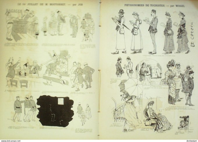 La Caricature 1886 #342 Bains de mer Robida Moutonnet Job Touristes Wogel Loys