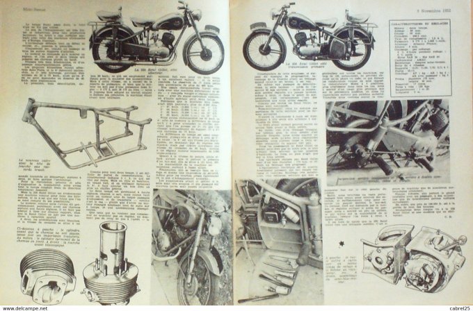 Moto Revue 1952 n° 1109  Rene gilet 250 Norton Dominator 250 Ardie 175 Maico