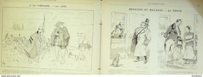 La Caricature 1886 #342 Bains de mer Robida Moutonnet Job Touristes Wogel Loys