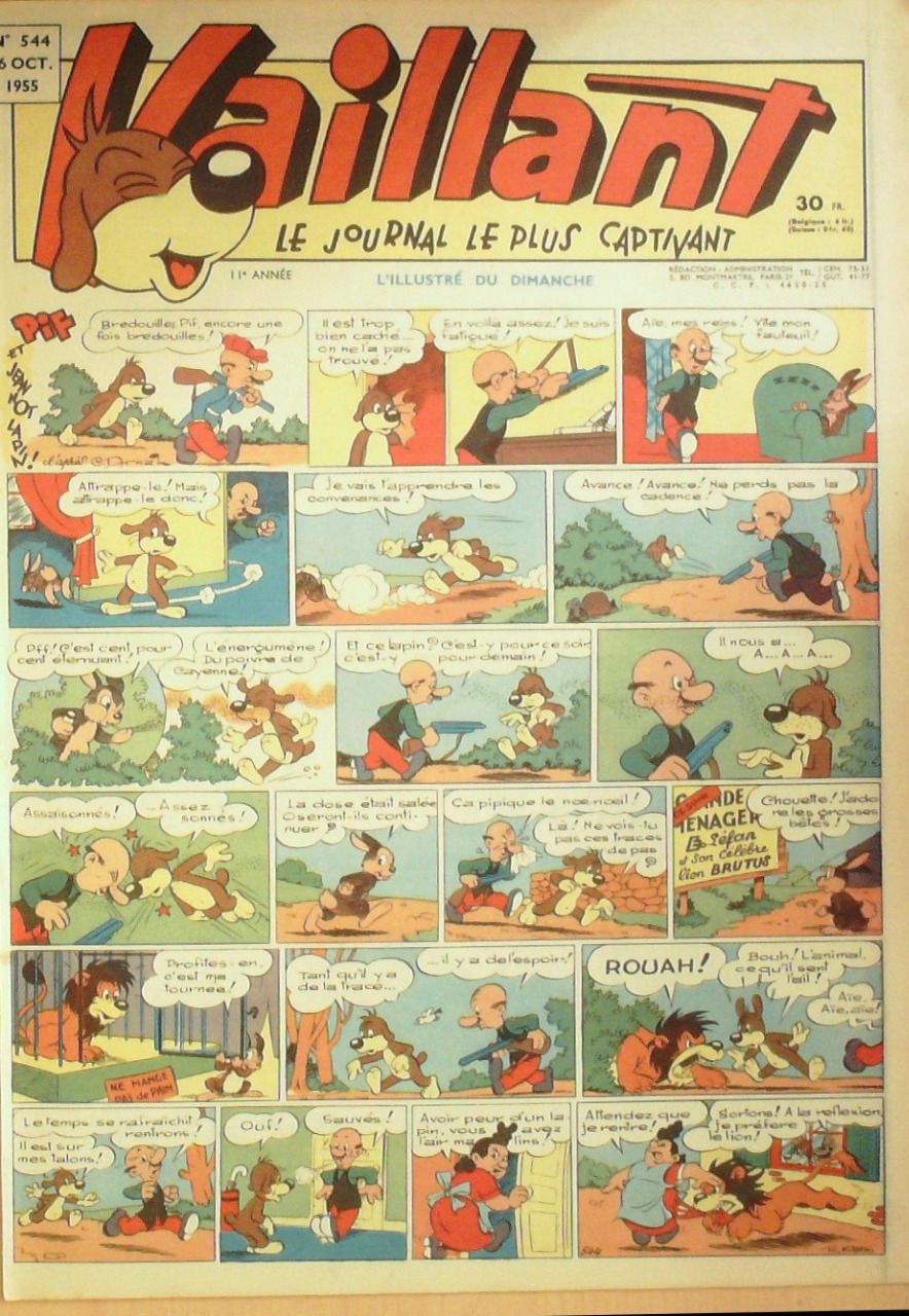 PIF Vaillant 1955 n°544 Capitaine Cormoran Pif le chien