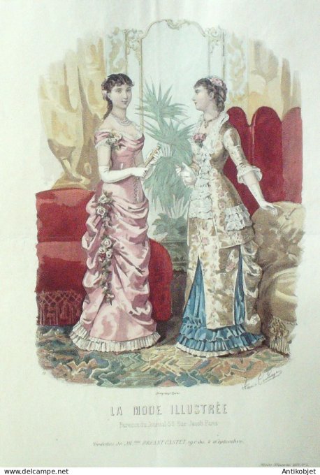 Gravure Mode illustree 1881 #  4 (Old Fashion plate)