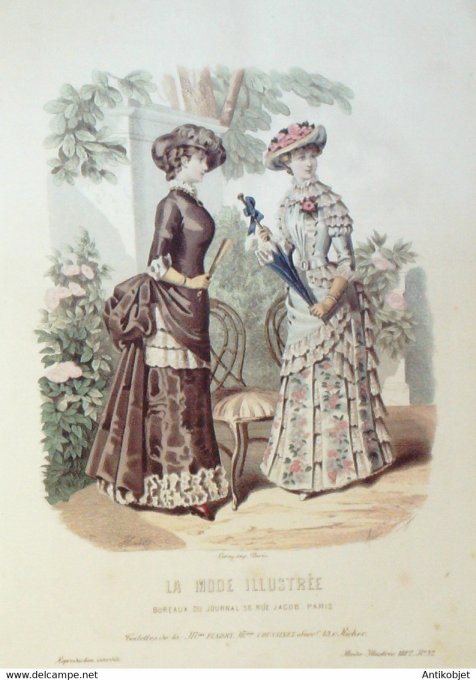 Gravure de mode Gazette de Famille 1889 n°04 (Maison Costumes d'enfants)
