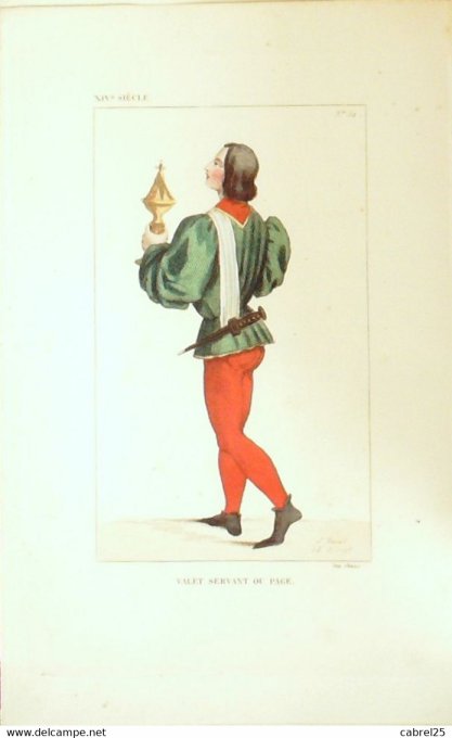 Valet Servant Ou Page 14ème -1852