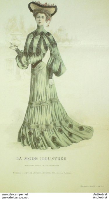 Gravure Mode illustree 1903 # 37 (Old Fashion plate) rare