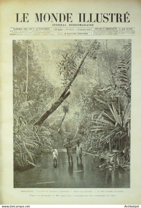 Le Monde illustré 1895 n°1973 Belgique Anvers Madagascar Tananarive Tamatave