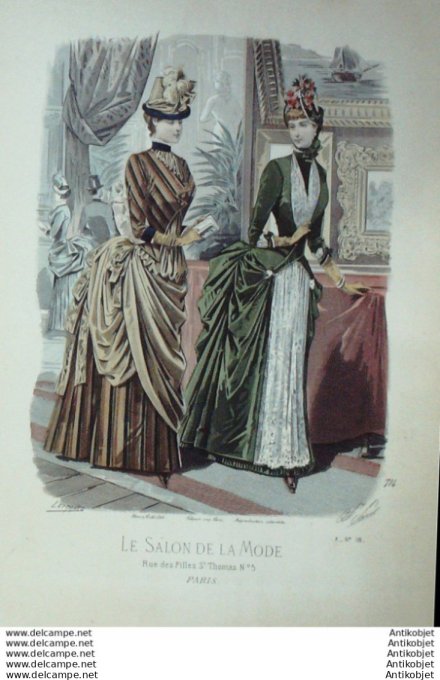 Gravure Mode Salon 1884 #  714 (Old Fashion plate)