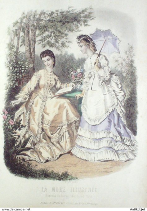 Gravure Mode illustree 1871 # 25 (Old Fashion plate)