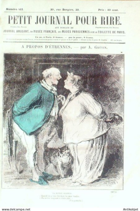 Petit journal pour Rire 1863 # 411 A propos d'etrennes Grevin