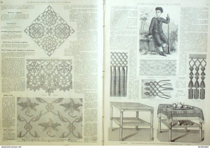 La Mode illustrée journal + gravure associée 1876 # 37