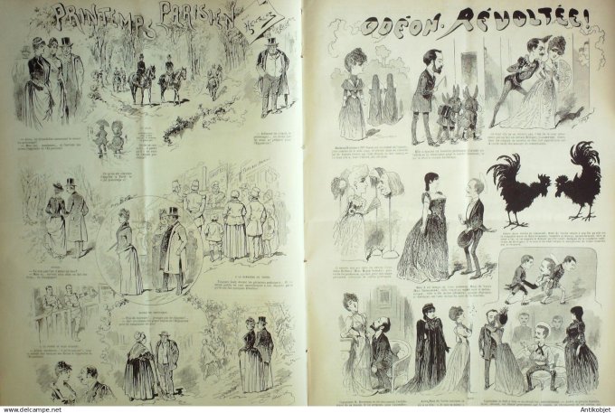 Le Journal Amusant 1889 # 1703 Printemps parisien par Henriot