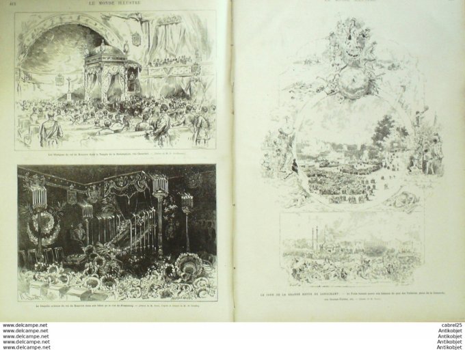 Le Monde illustré 1878 n°1109 Nancy (54) Thiers Pays Bas Hanovre Drapeaux Des Nations Armes Ecussons