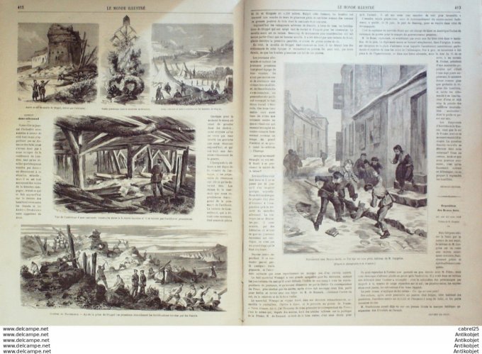 Le Monde illustré 1864 n°376 Usa Spottsylvania Wilderness Danemark Duppel