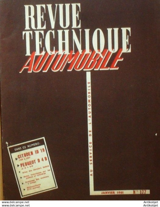 R.T Automobile Citroën Id 19 Peugeot D4B écurie Edger 177 # 1961