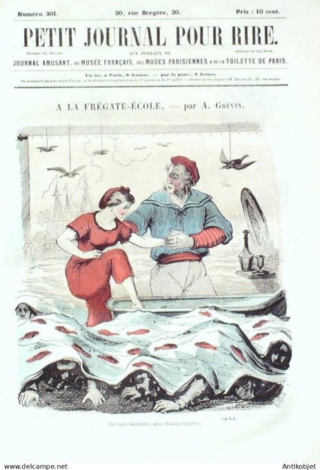 Petit journal pour Rire 1860 # 301 A la Fregate-ecole Grevin