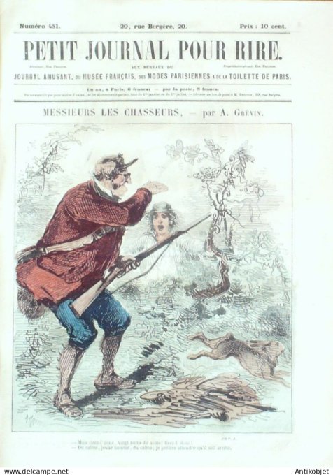 Petit journal pour Rire 1863 # 451 Messieurs les chasseurs Grevin