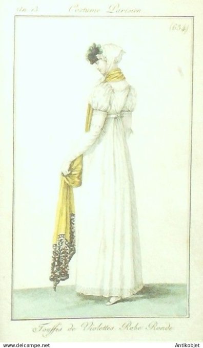 Costume Parisien 1805 an 13 # 634 (eau forte) Robe ronde