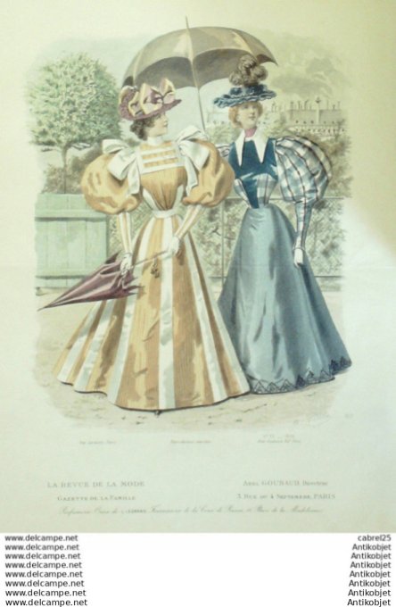 Gravure Mode La Gazette 1895 # 33 (Old Fashion plate)