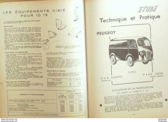 R.T Automobile Citroën Id 19 Peugeot D4B écurie Edger 177 # 1961