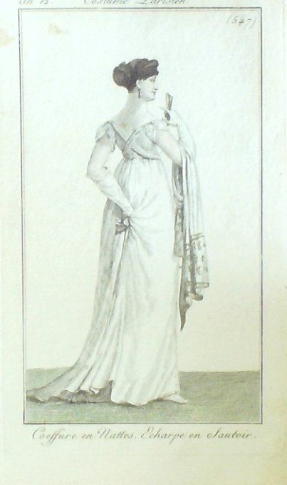 Costume Parisien 1804 an 12 # 547 (eau forte) Echarpe en sautoir