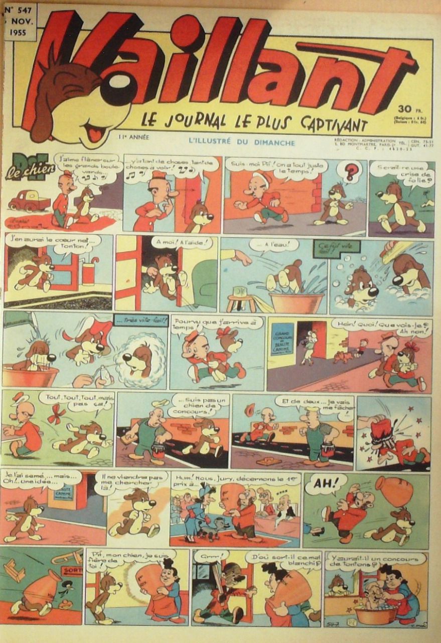 PIF Vaillant 1955 n°547 Capitaine Cormoran Pif le chien