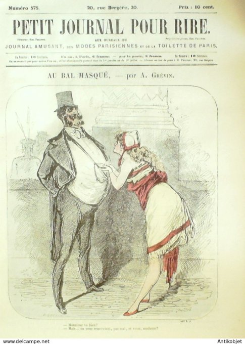 Petit journal pour Rire 1866 # 575 A quoi sert un parapluie Riou