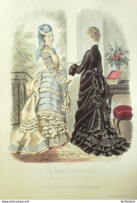 Gravure Mode illustree 1875 # 34 (Old Fashion plate)