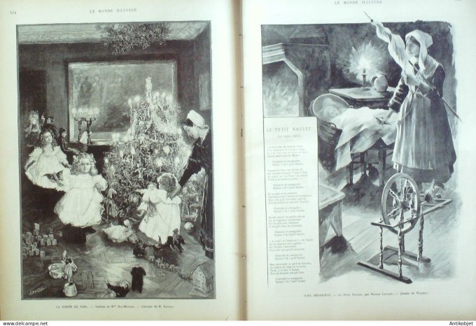 Le Monde illustré 1899 n°2230 Noël des bêtes Oeuvre Mozart Lapaire Mac-Monnies Dhurmer