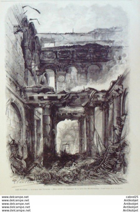 Le Monde illustré 1871 n°742 Léon Say Paris La Villette Incendie Versailles (78) Vaves D'orangerie