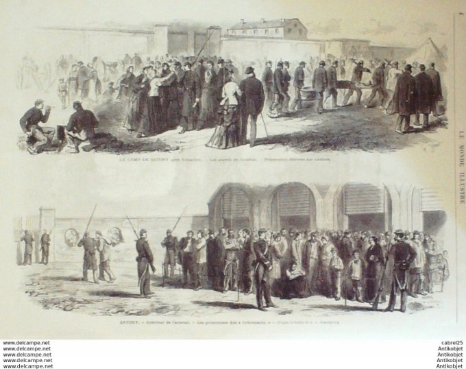 Le Monde illustré 1871 n°742 Léon Say Paris La Villette Incendie Versailles (78) Vaves D'orangerie