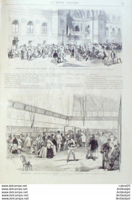 Le Monde illustré 1871 n°742 Léon Say Paris La Villette Incendie Versailles (78) Vaves D'orangerie