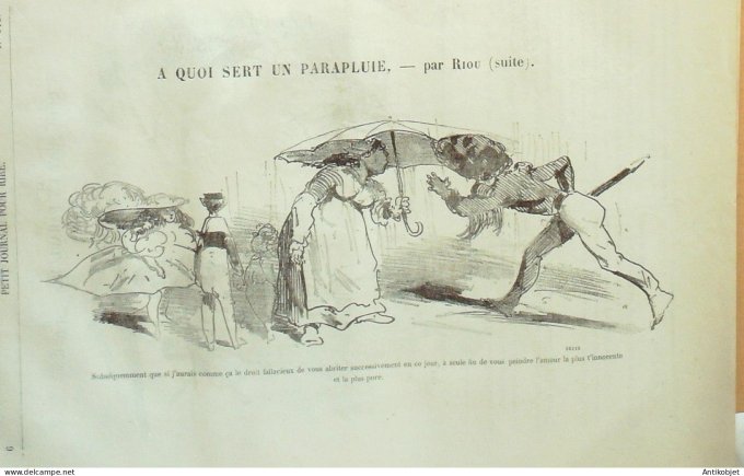 Petit journal pour Rire 1866 # 575 A quoi sert un parapluie Riou
