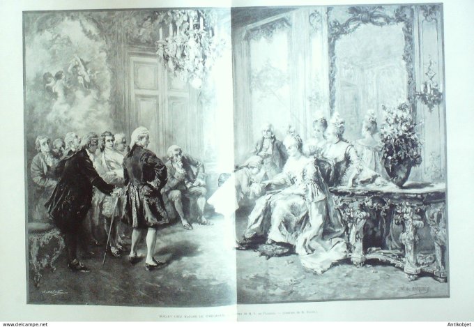 Le Monde illustré 1899 n°2230 Noël des bêtes Oeuvre Mozart Lapaire Mac-Monnies Dhurmer