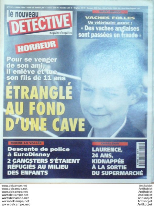 Détective 1996 # 707 Argenteuil Marne-la-Vallée Maubeuge Metz Douai Reims