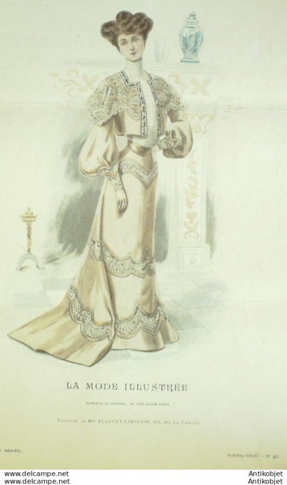 Gravure Mode illustree 1903 # 40 (Old Fashion plate) rare