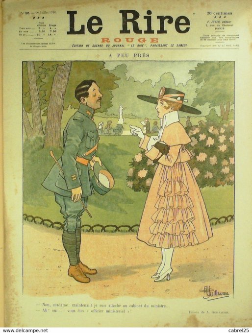 Le Rire Rouge 1916 n°  85 Guillaume Leroy Pavis Léandre Auglay Métivet Auglay Aghion