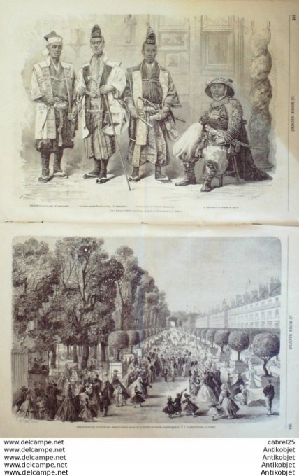 Le Monde illustré 1864 n°370 Pologne Litchewick Mexique Chapultepec Japon Ambassadeurs Locomobile He