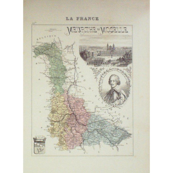 Carte MEURTHE et MOSELLE (54) NANCY Graveur VILLEREY 1871