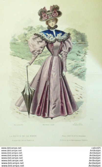 Gravure Mode La Gazette 1895 # 34 (Old Fashion plate)