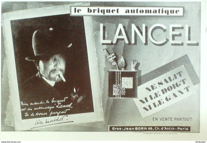 Publicité Luxe Lancel 1933