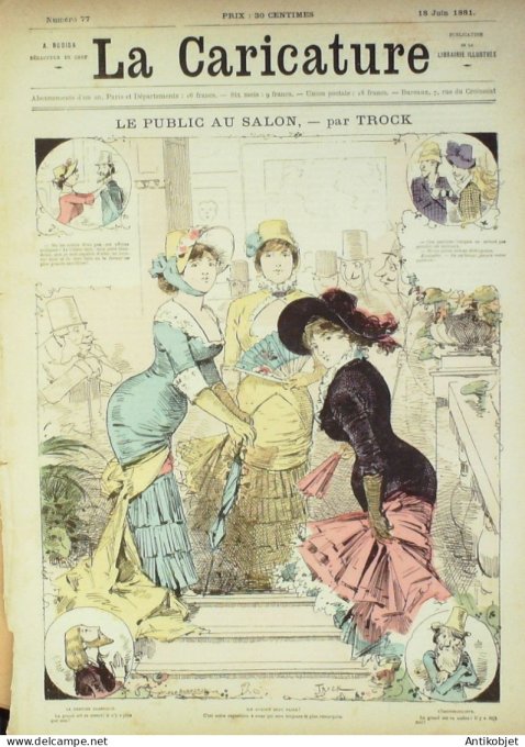 La Caricature 1881 #  77 Le public au salon Trock Gd Prix Robida Loys