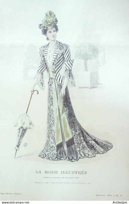 Gravure Mode illustree 1901 # 36 (Old Fashion plate) RARE