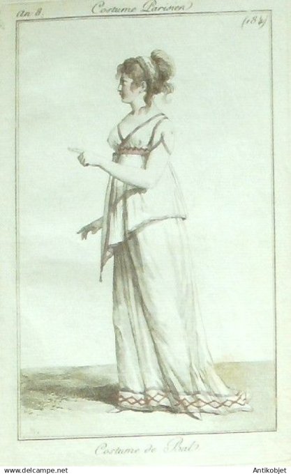 Costume Parisien 1799 an 8 #184 (eau forte) Costume de bal