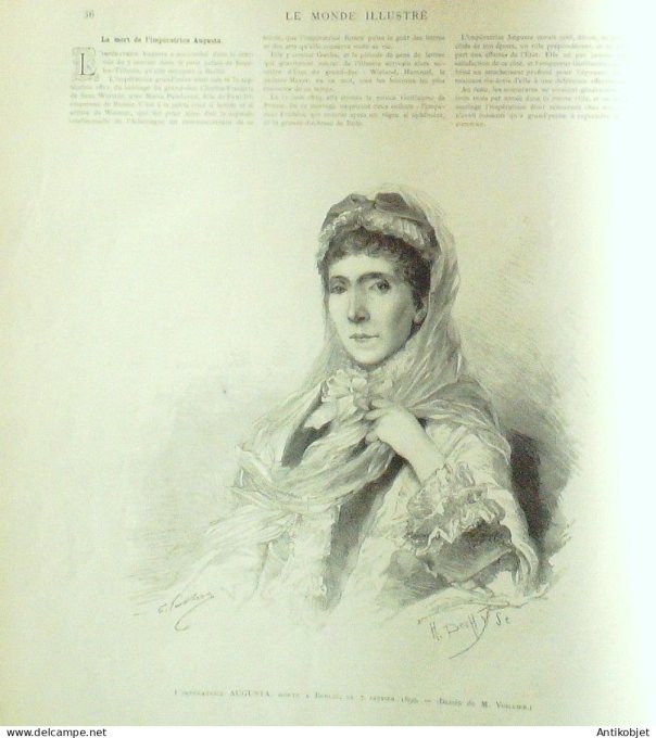 Le Monde illustré 1890 n°1712 Espagne Alphonse XIII & Augusta Bruxelles Théâtre Brésil Rio de Janeir