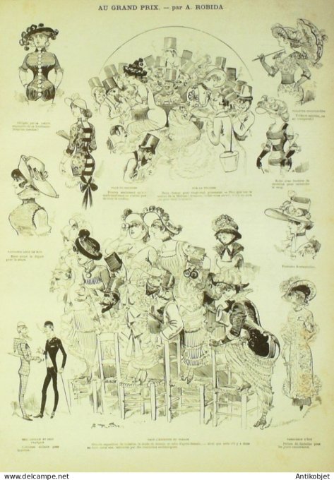 La Caricature 1881 #  77 Le public au salon Trock Gd Prix Robida Loys